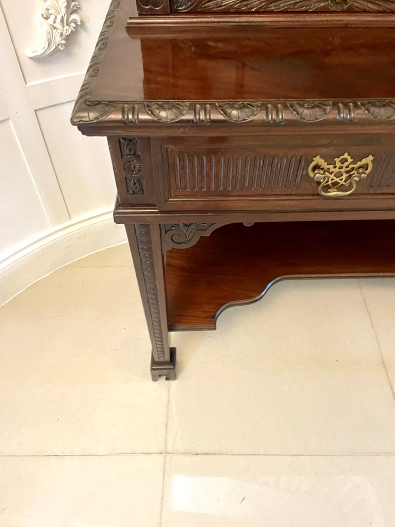 Antique Victorian Quality Carved Mahogany Display Cabinet by James Winter & Sons, London - Image 12